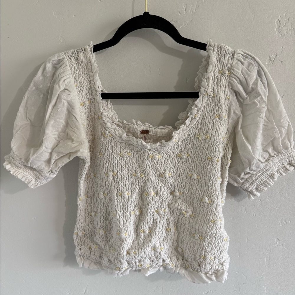 Free People Sz.Med Cecilia Smocked Women's Top